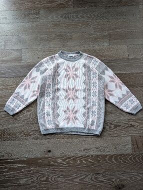 Adele Knitware USA Vintage Cozy Knit Nordic Crewneck Sweater